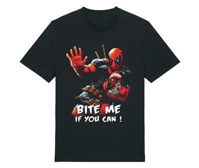 T-Shirt Marvel Deadpool - Bite Me If You Can! - Tamanho L - Cotton Division For Discount